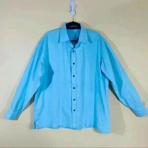 Made In Ghana African Linen Handmade Tribal Pattern Lined Button Down Shirt